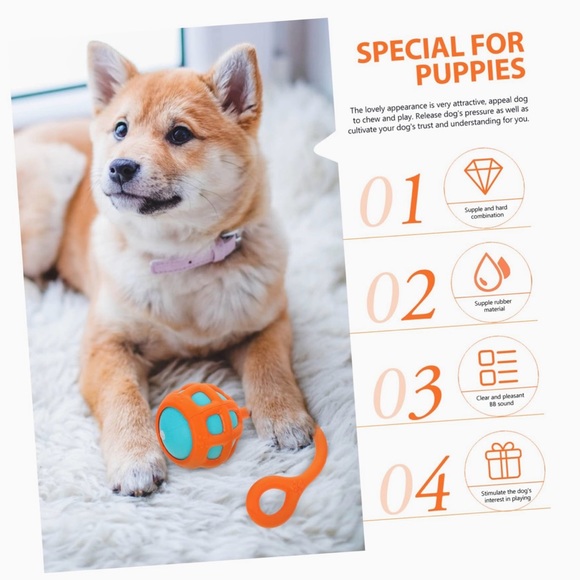 Brilliance Fetch Ballon the Rope. Dog toy to play catch orange & blue. - Picture 8 of 9